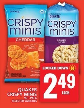 Food Basics QUAKER CRISPY MINIS 90 - 199 g offer
