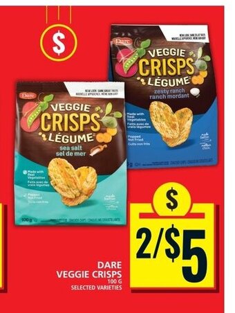Food Basics DARE VEGGIE CRISPS 100g offer