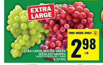 Food Basics EXTRA LARGE RED OR GREEN SEEDLESS GRAPES offer
