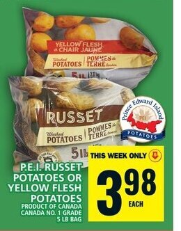 Food Basics F P.E.I. RUSSET POTATOES OR YELLOW FLESH POTATOES offer