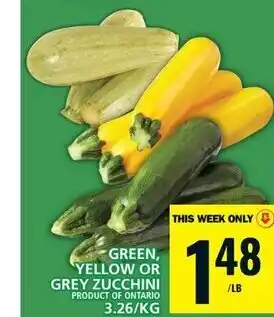 Food Basics GREEN, YELLOW OR GREY ZUCCHINI offer