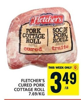 Food Basics FLETCHER'S CURED PORK COTTAGE ROLL offer