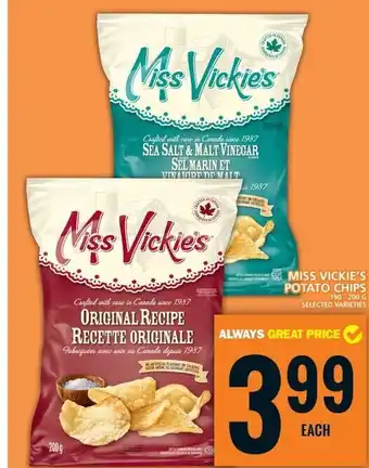 Food Basics MISS VICKIE'S POTATO CHIPS 190-200 G offer