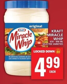 Food Basics KRAFT MIRACLE WHIP 650-890 ML offer
