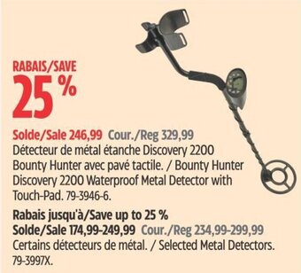Canadian Tire Bounty Hunter Discovery 2200 Waterproof Metal Detector with Touch-Pad. offer