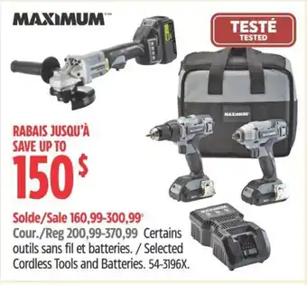 Canadian Tire Certains outils sans fil et batteries offer