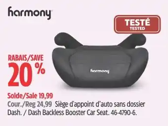 Canadian Tire Siège d'appoint d'auto sans dossier Dash offer