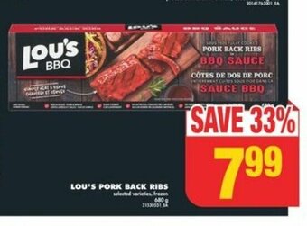 No Frills LOU'S PORK BACK RIBS offer
