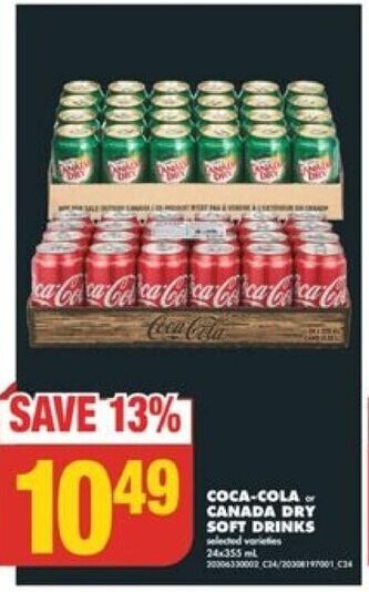 No Frills COCA-COLA or CANADA DRY SOFT DRINKS offer