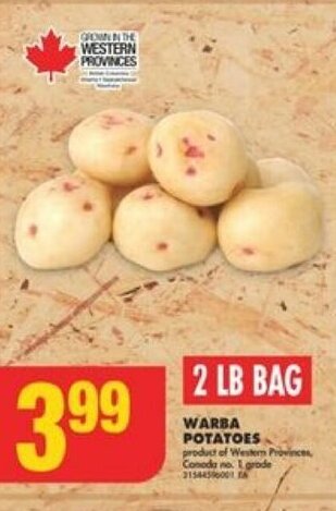 No Frills WARBA POTATOES offer