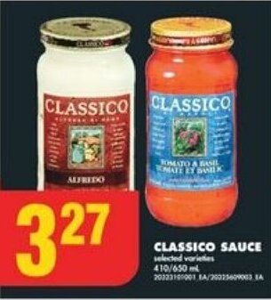 No Frills CLASSICO SAUCE offer
