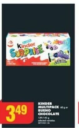 No Frills KINDER MULTIPACK or BUENO CHOCOLATE offer