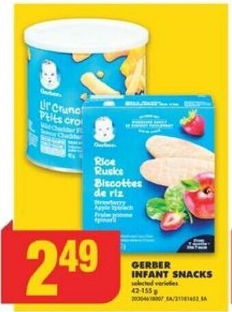 No Frills GERBER INFANT SNACKS offer