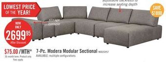 The Brick Modera 7-piece linen-look fabric modular sectional with 1 console - grey offer
