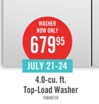 The Brick Inglis 4.0 cu. ft. top-load washer itw4871fw offer