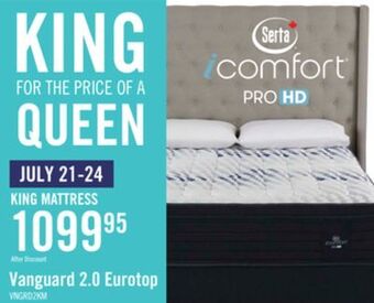 The Brick Serta icomfort hybrid prohd vanguard 2.0 eurotop king mattress offer