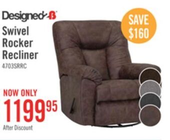 The Brick 4703 leather-look fabric swivel rocker recliner - ranger coffee offer
