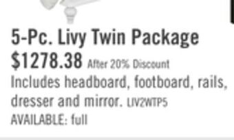 The Brick Livy 5-piece twin bedroom package offer