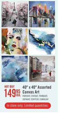 The Brick 40 x 40 assorted canvas art offer