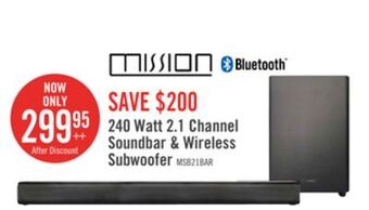 The Brick Mission soundbar with wireless subwoofer - msb21 offer