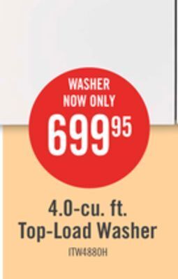 The Brick Inglis 4.4 cu. ft. high-efficiency top-load washer - itw4880hw offer
