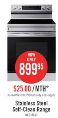 The Brick Samsung 6.3 cu. ft. freestanding electric range with wi-fi - ne63a6111ss/ac offer