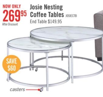 The Brick Josie nesting coffee tables offer