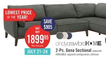 The Brick Gena 2-piece linen-look fabric right-facing sectional - charcoal offer