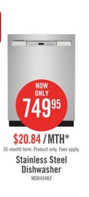The Brick Maytag front-control dishwasher with dual power filtration - mdb4949skz offer