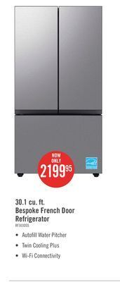 The Brick Samsung bespoke 30 cu. ft. french-door refrigerator - rf30bb6200qlaa offer