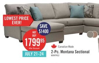 The Brick Montana 2-piece linen-look fabric right-facing sectional - taupe offer
