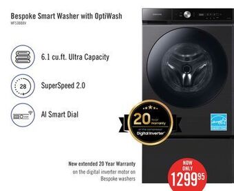 The Brick Samsung bespoke 6.1 cu. ft. smart front-load washer - wf53bb8700avus offer