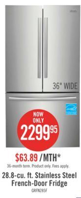 The Brick Frigidaire gallery 28.8 cu. ft. french-door refrigerator - grfn2853af offer
