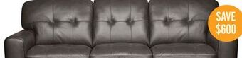 The Brick Curt genuine leather sofa - grey offer