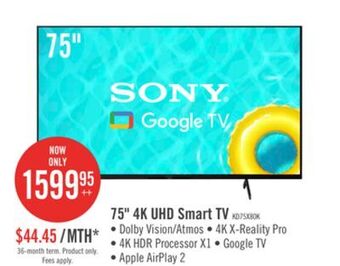 The Brick Sony bravia 75 x80k 4k hdr led smart google tv offer