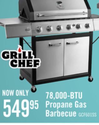 The Brick Grill chef 78,000 btu propane gas barbecue - gcf601ssp offer