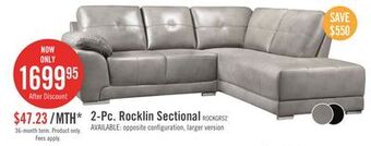 The Brick Rocklin 2-piece leather-look fabric right-facing sectional - grey offer