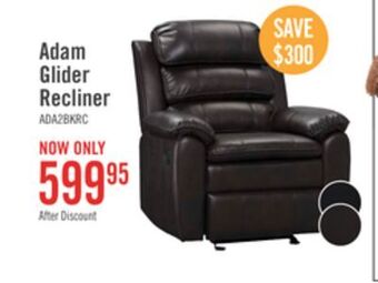 The Brick Adam leather-look fabric glider recliner - black offer