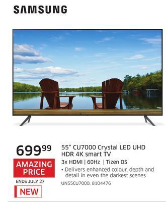 The Source Samsung 55 cu7000 crystal led uhd hdr 4k smart tv offer