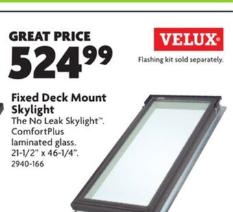 Home Hardware Fixed deck mount skylight offer