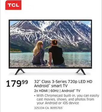 The Source Tcl 32 classic 3-series 720p led hd androidtm smart tv offer
