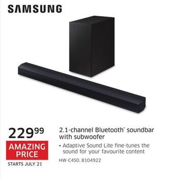The Source Samsung 2.1-channel bluetooth soundbar with subwoofer offer