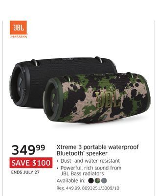 The Source Jbl xtreme 3 portable waterproof bluetooth® speaker offer