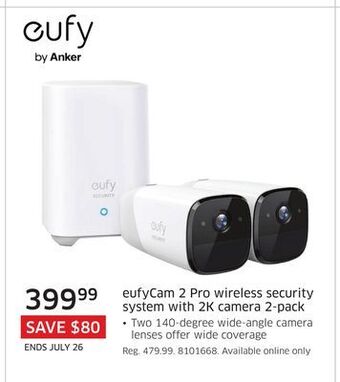 The Source Eufycam 2 pro wireless security system with 2k camera 2-pack offer