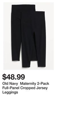 Old Navy Old navy maternity 2-pack full-panel cropped jersey leggings offer