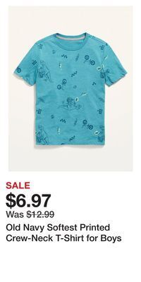 Old Navy Old navy softest printed crew-neck t-shirt for boys offer