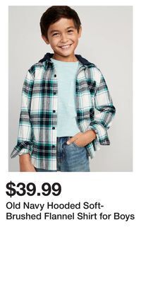 Old Navy Old navy hooded soft-brushed flannel shirt for boys offer