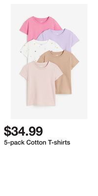 H&M 5-pack cotton t-shirts offer