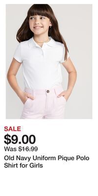 Old Navy Old navy uniform pique polo shirt for girls offer