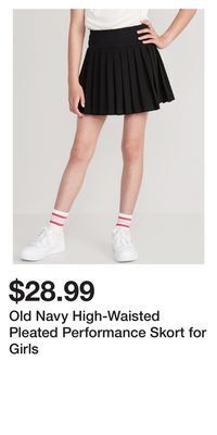 Old Navy Old navy high-waisted pleated performance skort for girls offer